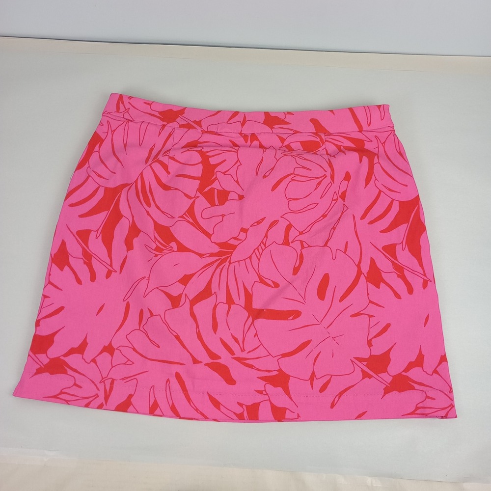 Rafaella Womens XL Pink Palm Leaf Stretchy Canvas Soft Active Golf Skort